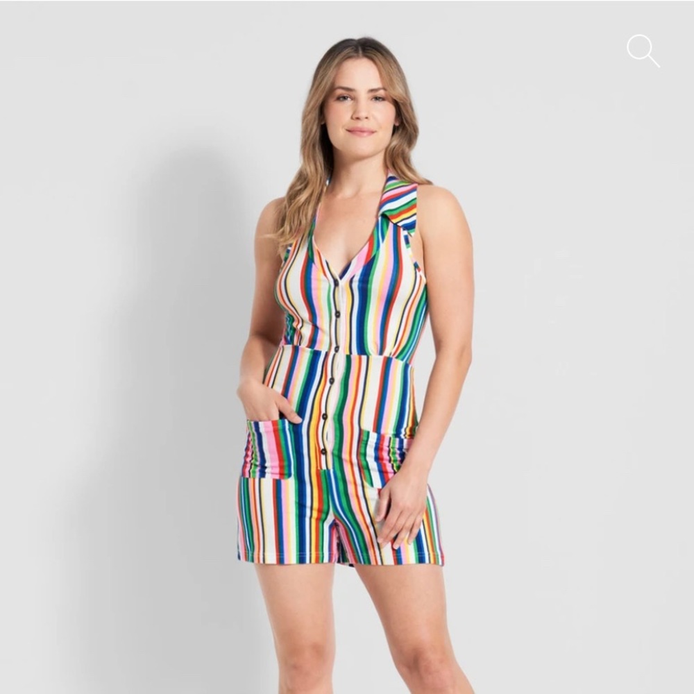 Colorful. Light, stretchy materials. Size medium